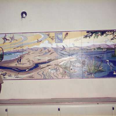 Dunes Discovery Center mural installation 11/96