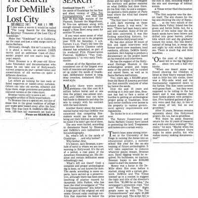 1993. Ten Comm - Los Angeles Times article March 11