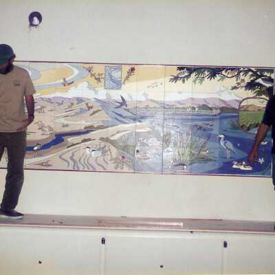 Dunes Discovery Center mural installation 11/96