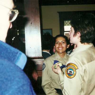 Stan Reichenberg, Jessica Camareno, Heidi Baugh by R - Karen Wood Retirement Party March 2001