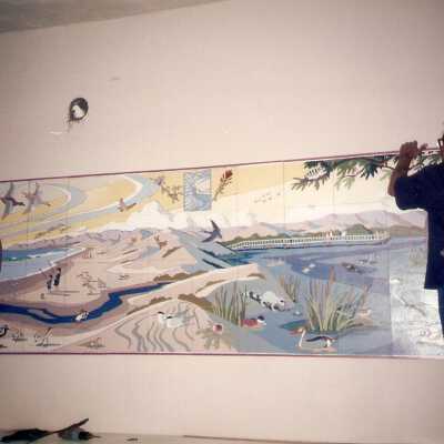 Dunes Discovery Center mural installation 11/96