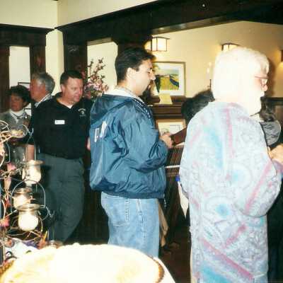 Nancy Dreher, Nancy Cooley, Art Cooley, Jim Anderson, Tom Neuman, Karen Wood by R - Karen Wood Retirement Party march 2001