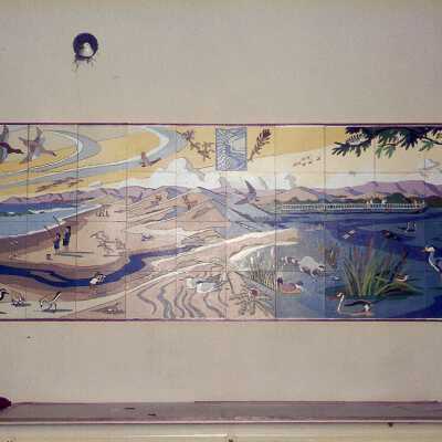 Dunes Discovery Center mural installation 11/96