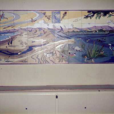 Dunes Discovery Center mural installation 11/96