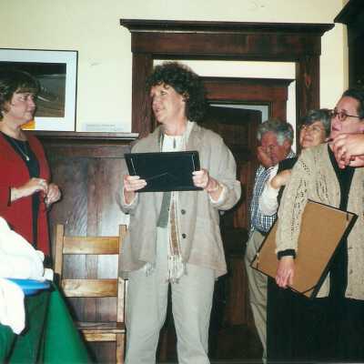 James Spellman, Karen Wood, Nancy Dreher, Art Cooley, Liz Scott-Graham, Nancy Robins, Jim Anderson by R - Karen Wood Retirement Party March 2001