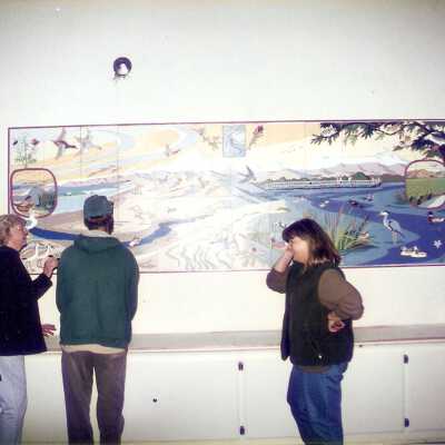 Dunes Discovery Center mural installation 11/96