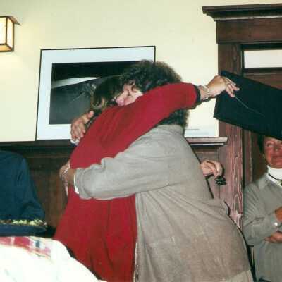Karen Wood, Nancy Dreher, Nancy Cooley, and Art Cooley by R - Karen Wood Retirement Party March 2001; James Spellman