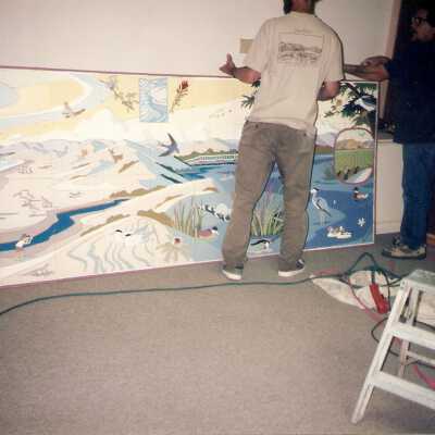 Dunes Discovery Center mural installation 11/96