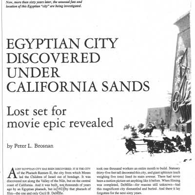 American West article September/October 1985. Ten