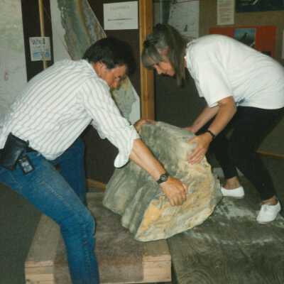 Fossilized Whale Vertebrae Moved to the Dunes Center