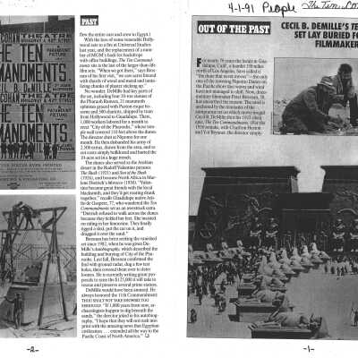People Magazine article. Ten Commandments