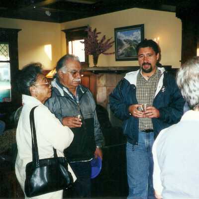 Joe Talougon, Shirley Boydstun, Tom Neuman by R - Karen Wood Retirement Party March 2001; Margie Talougon