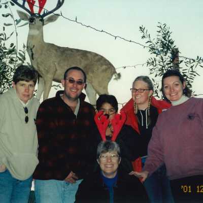 Guadalupe Christmas Parade, Cindy Ransik, Chris Barr, two local children, Gillian Andrews, (front) Liz Scott-Graham, 4" x 6" color photograph