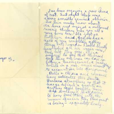 Undated letter, possibly from Cedric Wright, perso