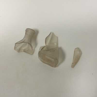 Prescription ware, prescription lip, plain cork, clear glass, Ten Commandments