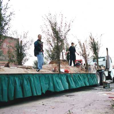Chris Bar and Kim True 4" x 6" color photograph - Guadalupe Christmas Parade Float 2000