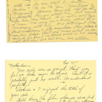 August 1 & 4, 1932, San Francisco, Postcards from Kathleen Ali to Mrs. W.R. Goddard, Correspondance about trip to Morro Rock and then Santa Barbara