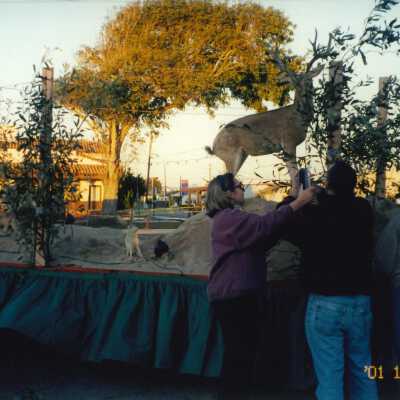 Guadalupe Christmas Parade Float, Gillian Andrews, Chris Barr, and Unknown Person