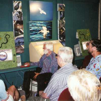 Premier of reptile C.D. 7/1999. Tom Neuman at computer