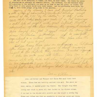 New York City, Letter from Kathl - January 19 - 1930