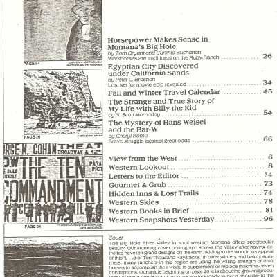 American West article September/October 1985. Ten