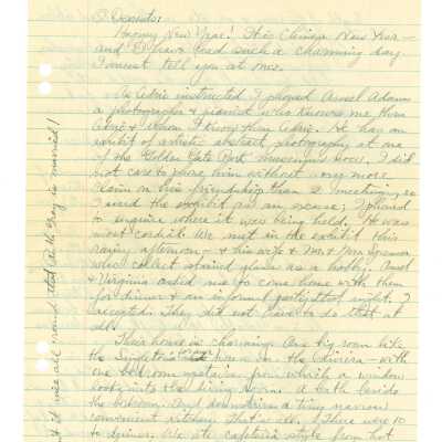 February 6, 1932, San Francisco, Letter from Kathleen Ali to W.R. Goddard & Family, photo exhibit, dinner party, Japanese sword buckle gift, envelope included