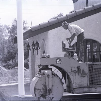 Man driving a steamroller, 1979: Frame 5a