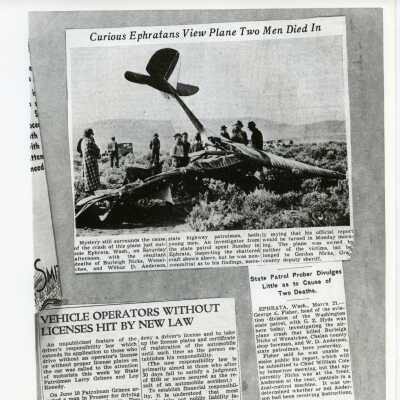 Newspaper Articles on 1937 Ephrata Plane Crash