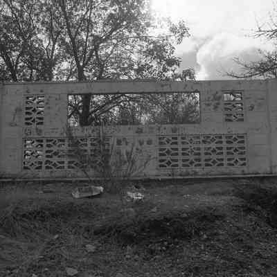 Decorative cinderblock wall, Date unknown: Frame 4