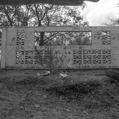 Decorative cinderblock wall, Date unknown: Frame 5