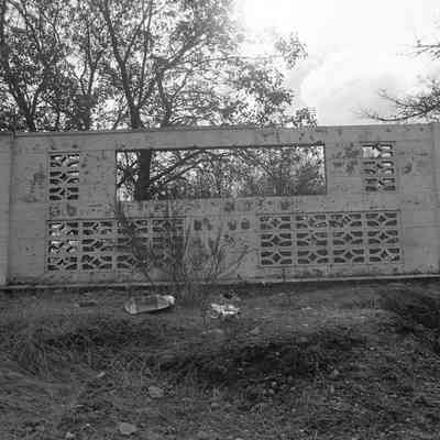 Decorative cinderblock wall, Date unknown: Frame 6