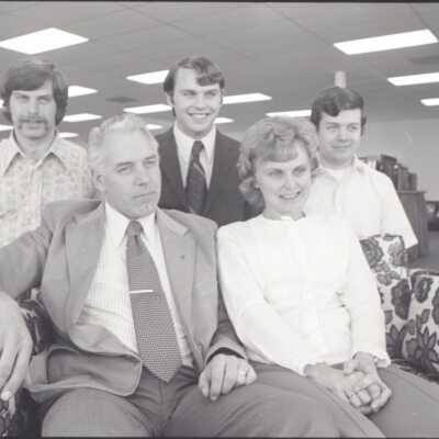 Front left to right: Arden Deering, Armyn Deering. Back row left to right: Ron and Tom Deering, and Gary (last name unknown): Frame 43