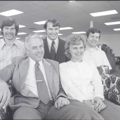 Front left to right: Arden Deering, Armyn Deering. Back row left to right: Ron and Tom Deering, and Gary (last name unknown): Frame 1
