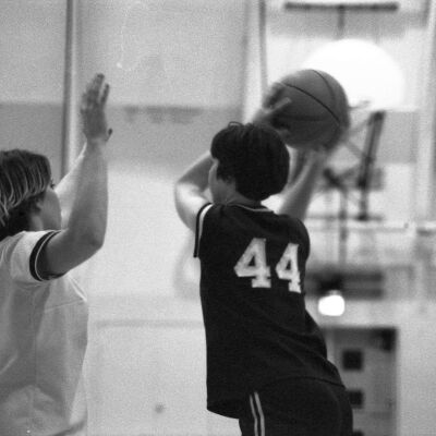 Women's basketball game, North Thurston High School gym, 1976: Frame 8a