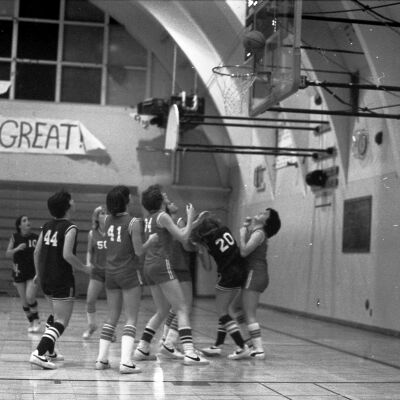 Women's basketball game, North Thurston High School gym, 1976: Frame 1c