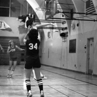 Women's basketball game, North Thurston High School gym, 1976: Frame 2c