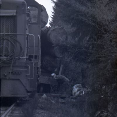 Locomotive and unidentified man, 1976: Frame 23b