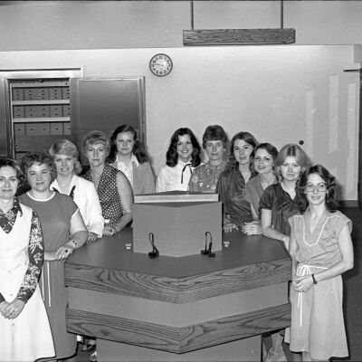 Unidentified women, Lacey Bank lobby, Date unknown: Frame 41a