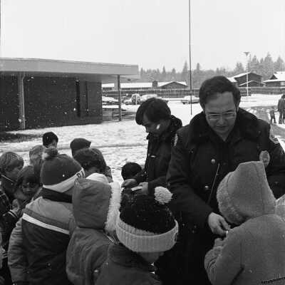 Tom Nelson and Dave Johnson at Lacey Elementary, Unknown Date
