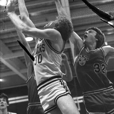 Timberline High School v. Olympia High School basketball game, Timberline High School gym, 1980: Frame 34