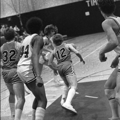 Timberline High School v. Olympia High School basketball game, Timberline High School gym, 1980: Frame 41