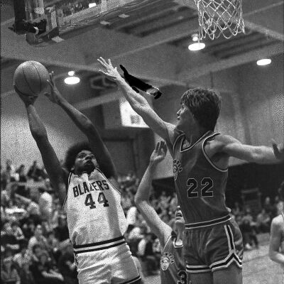 Timberline High School v. Olympia High School basketball game, Timberline High School gym, 1980: Frame 42