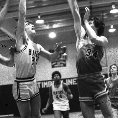Timberline High School v. Olympia High School basketball game, Timberline High School gym, 1980: Frame 3