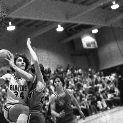 Timberline High School v. Olympia High School basketball game, Timberline High School gym, 1980: Frame 4