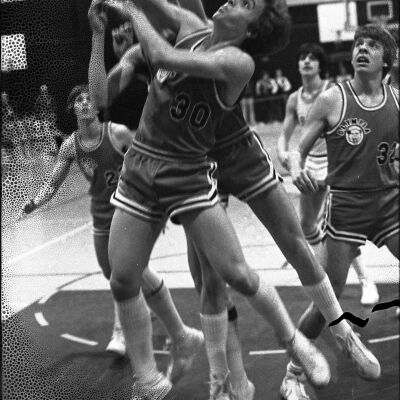 Timberline High School v. Olympia High School basketball game, Timberline High School gym, 1980: Frame 26