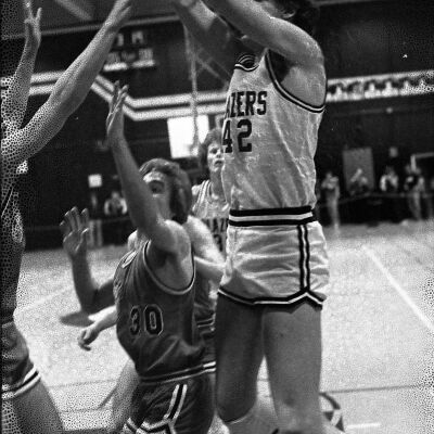Timberline High School v. Olympia High School basketball game, Timberline High School gym, 1980: Frame 27