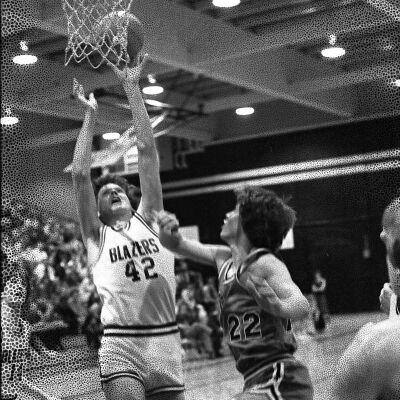Timberline High School v. Olympia High School basketball game, Timberline High School gym, 1980: Frame 28
