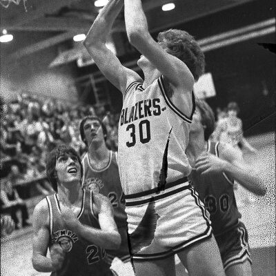 Timberline High School v. Olympia High School basketball game, Timberline High School gym, 1980: Frame 30