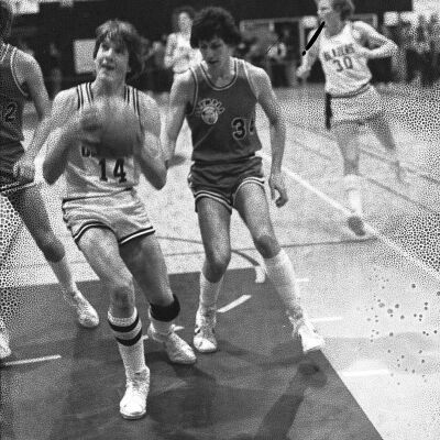 Timberline High School v. Olympia High School basketball game, Timberline High School gym, 1980: Frame 31