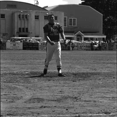 Ed Feigner's "King and his Court" v. Log Cabin Tavern baseball game, June 1973: Frame 12b